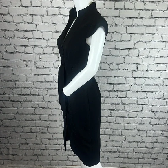 Calvin Klein Shift Dress - Button Up with Wrap Tie - Picture 4 of 6